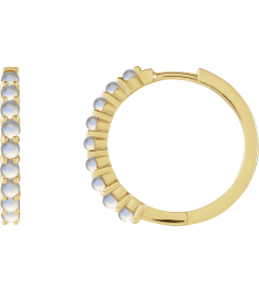 87181 Earring Set 14K Yellow 20 Mm 2.32 Mm Natural Rainbow Moonstone Round 2 Mm Pair Hinged Polished Natural Rainbow Moonstone Cabochon Hinged Hoop Earrings