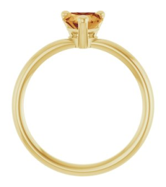 72309 Ring Set 14K Yellow Natural Citrine Heart 6 X 6 Mm Polished Natural Citrine Solitaire Ring