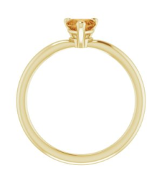 72309 Ring Set 14K Yellow Natural Citrine Heart 5 X 5 Mm Polished Natural Citrine Solitaire Ring