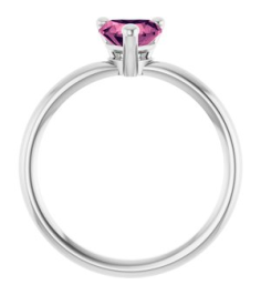 72309 Ring Set Platinum Natural Pink Tourmaline Heart 6 X 6 Mm Polished Natural Pink Tourmaline Solitaire Ring