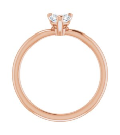 72309 Ring Set 14K Rose Natural White Sapphire Heart 5 X 5 Mm Polished Natural White Sapphire Solitaire Ring
