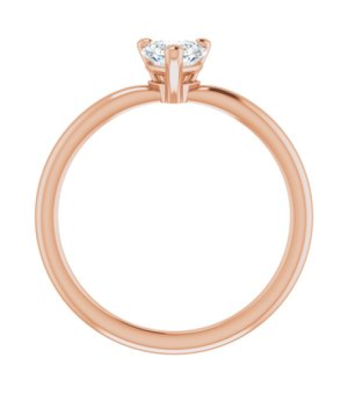 72309 Ring Set 14K Rose Natural White Sapphire Heart 5 X 5 Mm Polished Natural White Sapphire Solitaire Ring