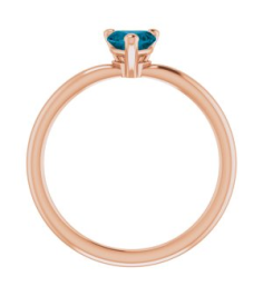 72309 Ring Set 14K Rose Natural London Blue Topaz Heart 5 X 5 Mm Polished Natural London Blue Topaz Solitaire Ring