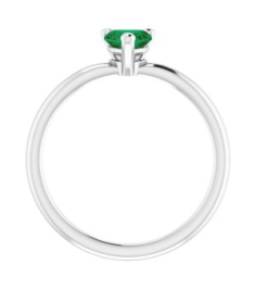 72309 Ring Set Platinum Lab-Grown Emerald Heart 5 X 5 Mm Polished Lab-Grown Emerald Solitaire Ring