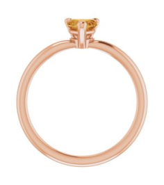 72309 Ring Set 14K Rose Natural Citrine Heart 5 X 5 Mm Polished Natural Citrine Solitaire Ring