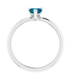 72309 Ring Set Platinum Natural London Blue Topaz Heart 5 X 5 Mm Polished Natural London Blue Topaz Solitaire Ring