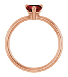 72309 Ring Set 14K Rose Natural Mozambique Garnet Heart 6 X 6 Mm Polished Natural Mozambique Garnet Solitaire Ring