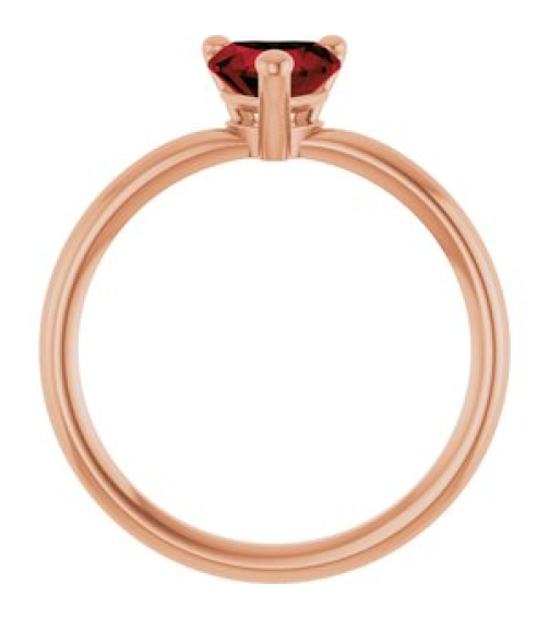 72309 Ring Set 14K Rose Natural Mozambique Garnet Heart 6 X 6 Mm Polished Natural Mozambique Garnet Solitaire Ring