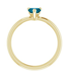 72309 Ring Set 14K Yellow Natural London Blue Topaz Heart 5 X 5 Mm Polished Natural London Blue Topaz Solitaire Ring