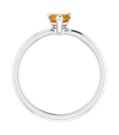 72309 Ring Set Sterling Silver Natural Citrine Heart 5 X 5 Mm Polished Natural Citrine Solitaire Ring