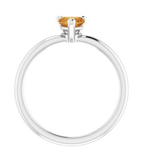 72309 Ring Set Sterling Silver Natural Citrine Heart 5 X 5 Mm Polished Natural Citrine Solitaire Ring