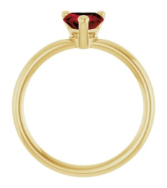 72309 Ring Set 14K Yellow Natural Mozambique Garnet Heart 6 X 6 Mm Polished Natural Mozambique Garnet Solitaire Ring