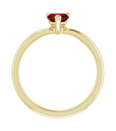 72309 Ring Set 14K Yellow Natural Mozambique Garnet Heart 5 X 5 Mm Polished Natural Mozambique Garnet Solitaire Ring