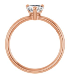 72309 Ring Set 14K Rose Natural White Sapphire Heart 6 X 6 Mm Polished Natural White Sapphire Solitaire Ring