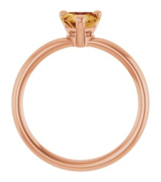 72309 Ring Set 14K Rose Natural Citrine Heart 6 X 6 Mm Polished Natural Citrine Solitaire Ring