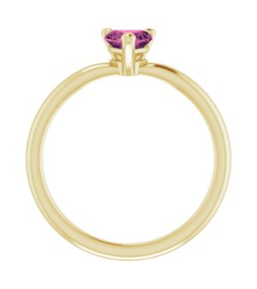 72309 Ring Set 14K Yellow Natural Pink Tourmaline Heart 5 X 5 Mm Polished Natural Pink Tourmaline Solitaire Ring