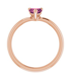 72309 Ring Set 14K Rose Natural Pink Tourmaline Heart 5 X 5 Mm Polished Natural Pink Tourmaline Solitaire Ring