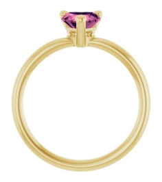 72309 Ring Set 14K Yellow Natural Pink Tourmaline Heart 6 X 6 Mm Polished Natural Pink Tourmaline Solitaire Ring