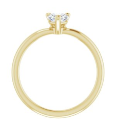72309 Ring Set 14K Yellow Natural White Sapphire Heart 5 X 5 Mm Polished Natural White Sapphire Solitaire Ring