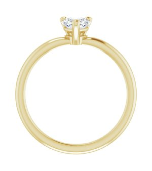72309 Ring Set 14K Yellow Natural White Sapphire Heart 5 X 5 Mm Polished Natural White Sapphire Solitaire Ring