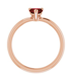 72309 Ring Set 14K Rose Natural Mozambique Garnet Heart 5 X 5 Mm Polished Natural Mozambique Garnet Solitaire Ring