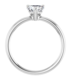 72309 Ring Set Platinum Natural White Sapphire Heart 6 X 6 Mm Polished Natural White Sapphire Solitaire Ring
