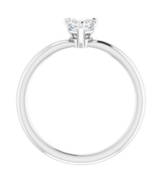 72309 Ring Set Platinum Natural White Sapphire Heart 5 X 5 Mm Polished Natural White Sapphire Solitaire Ring