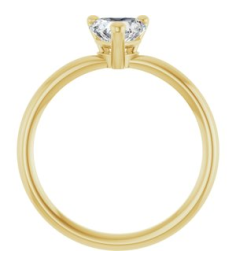 72309 Ring Set 14K Yellow Natural White Sapphire Heart 6 X 6 Mm Polished Natural White Sapphire Solitaire Ring
