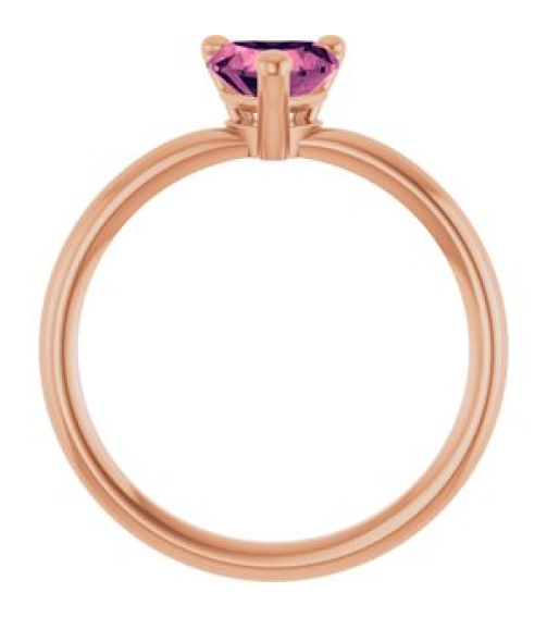 72309 Ring Set 14K Rose Natural Pink Tourmaline Heart 6 X 6 Mm Polished Natural Pink Tourmaline Solitaire Ring