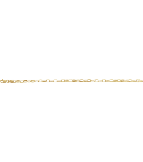 Ch1227 14K Yellow Cable 3.9 Mm 7 In Lobster Clasp Polished Puffed Oval Cable Chain