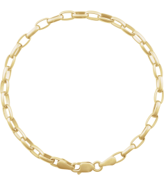 Ch1227 14K Yellow Cable 3.9 Mm 7 In Lobster Clasp Polished Puffed Oval Cable Chain