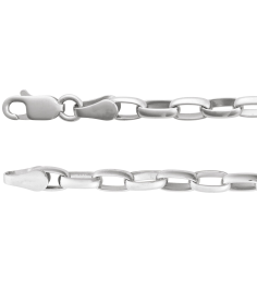 Ch1227 Sterling Silver Cable 3.9 Mm 7 In Lobster Clasp Polished Puffed Oval Cable Chain