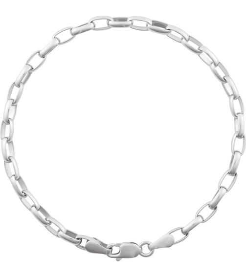 Ch1227 Sterling Silver Cable 3.9 Mm 7 In Lobster Clasp Polished Puffed Oval Cable Chain