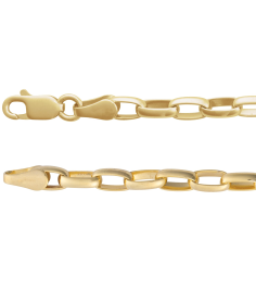 Ch1227 18K Yellow Gold-Plated Sterling Silver Cable 3.9 Mm 7 In Lobster Clasp Polished Puffed Oval Cable Chain