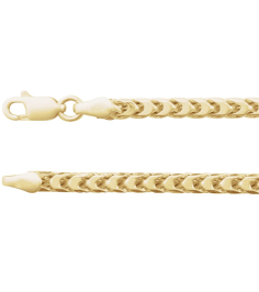 Ch1228 14K Yellow Franco 3.4 Mm 8 In Lobster Clasp Diamond-Cut Hollow Diamond-Cut Franco Chain