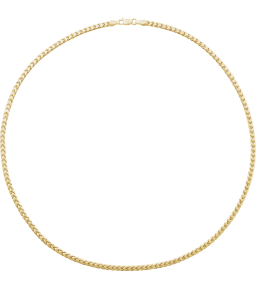 Ch1228 14K Yellow Franco 3.4 Mm 8 In Lobster Clasp Diamond-Cut Hollow Diamond-Cut Franco Chain