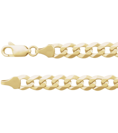 Ch1234 14K Yellow Curb 7 Mm 8 In Lobster Clasp Polished Curb Chain