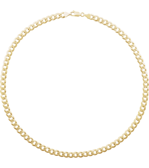 Ch1234 14K Yellow Curb 7 Mm 8 In Lobster Clasp Polished Curb Chain
