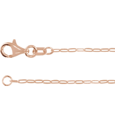 Ch1235 14K Rose Paperclip-Style 1.25 Mm 7 In Lobster Clasp Polished Paperclip-Style Chain