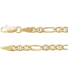 Ch1238 14K Yellow Anchor 3.95 Mm 7 In Lobster Clasp Polished Hollow Anchor Chain