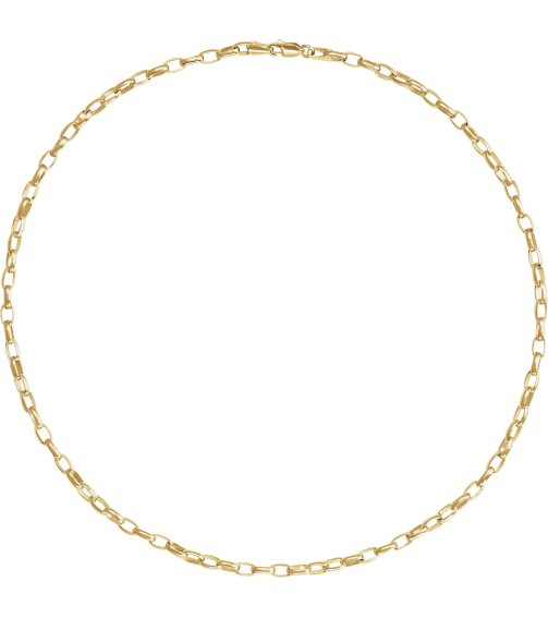 Ch1227 14K Yellow Cable 3.9 Mm 16 In Lobster Clasp Polished Puffed Oval Cable Chain