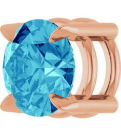 88436 Pendant Set 14K Rose Round Natural Blue Zircon 6 Mm Polished Natural Blue Zircon Solitaire Slide Pendant