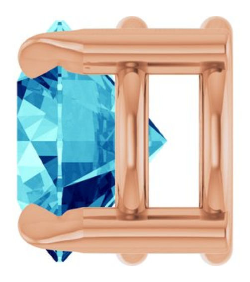 88436 Pendant Set 14K Rose Round Natural Blue Zircon 6 Mm Polished Natural Blue Zircon Solitaire Slide Pendant