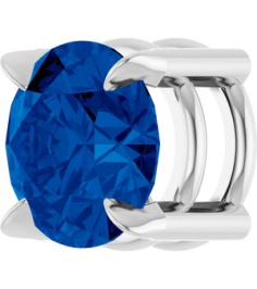 88436 Pendant Set Platinum Round Natural Blue Sapphire 6 Mm Polished Natural Blue Sapphire Solitaire Slide Pendant