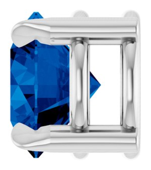 88436 Pendant Set Platinum Round Natural Blue Sapphire 6 Mm Polished Natural Blue Sapphire Solitaire Slide Pendant