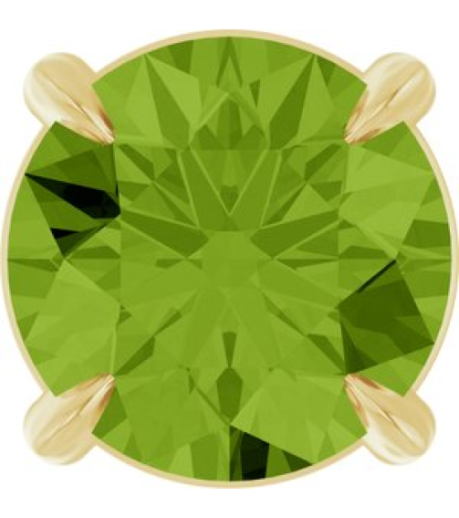 88436 Pendant Set 14K Yellow Round Natural Peridot 6 Mm Polished Natural Peridot Solitaire Slide Pendant