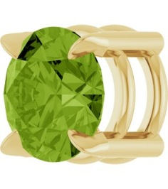 88436 Pendant Set 14K Yellow Round Natural Peridot 6 Mm Polished Natural Peridot Solitaire Slide Pendant