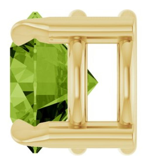 88436 Pendant Set 14K Yellow Round Natural Peridot 6 Mm Polished Natural Peridot Solitaire Slide Pendant
