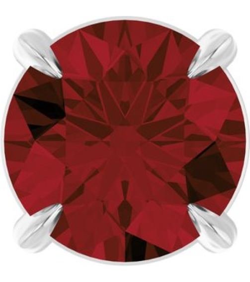88436 Pendant Set Platinum Round Natural Mozambique Garnet 6 Mm Polished Natural Mozambique Garnet Solitaire Slide Pendant