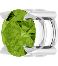 88436 Pendant Set Platinum Round Natural Peridot 6 Mm Polished Natural Peridot Solitaire Slide Pendant